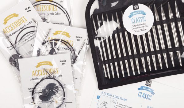 DROPS pro classic utskiftbare rundpinner