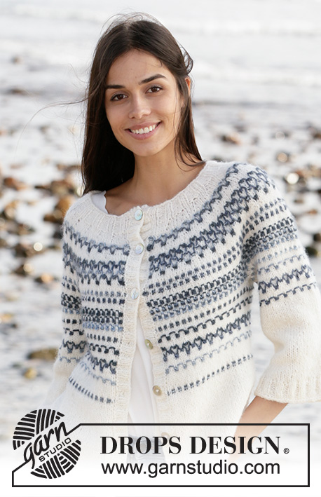 Spring Fjords Cardigan Strikkepakke Strikk.no Spring Fjords Cardigan Strikket jakke med rundfelling i
