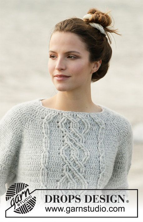 Graceful Cables Genser 210 12 Strikk.no Graceful Cables heklet genser med raglan Drops 210 12