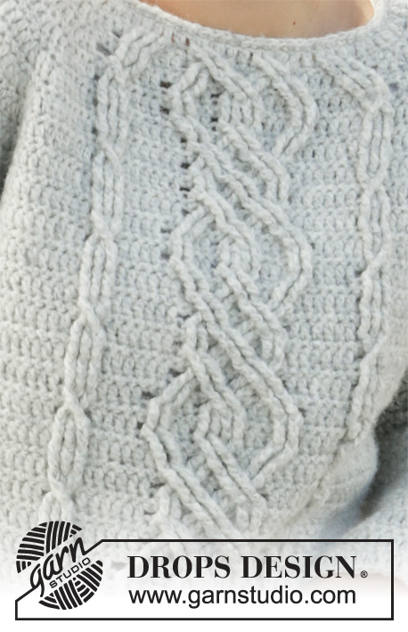 Graceful Cables Genser 210 12 Strikk.no Graceful Cables heklet genser med raglan Drops 210 12