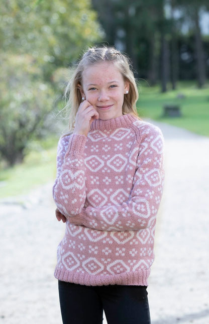 Team Ingebrigtsen Genser Rosa Strikkepakke Strikk.no Team ingebrigtsen genser lys rosa 1 4 år (alpaca storm