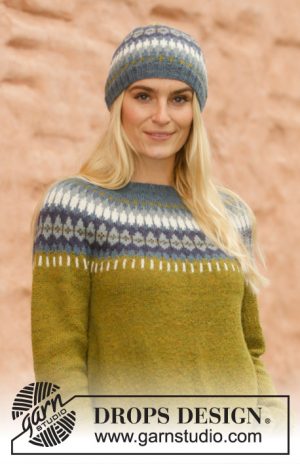 Strikkepakker Drops Design Strikk.no Lave priser Winter carnival sett (M) Genserlue | hjemmestrikk